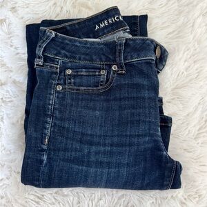American Eagle Outfitters Women's Dark Blue Skinny Jeans